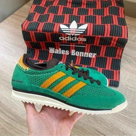 New Adidas Wales Bonner SL72 Sneaker Shoes Knit Green Womens Size 7 - Picture 13 of 16